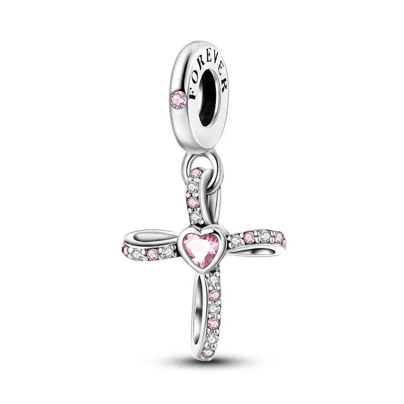 Медные Подвески Оригинальный Дизайн Синие Глаза Циркон Кот Собака Бусина Сердце Подвеска Для Браслета Своими Руками Для Женщин Свадебные Украшения Подарок