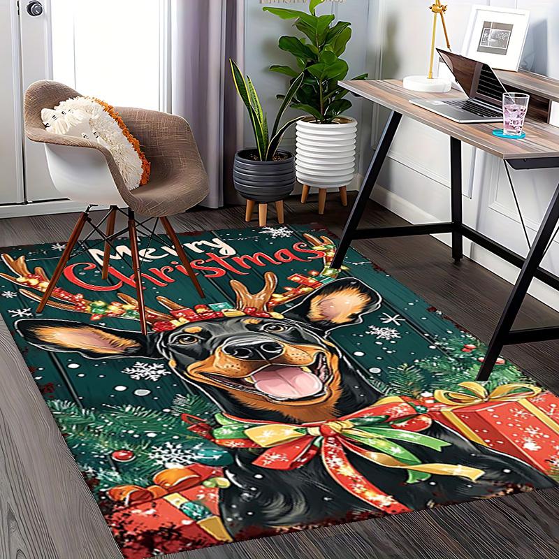 Christmas Reindeer Dog Chair Mat - Anime Cartoon Design Non-Slip Carpet for Office, Home Decor, Living Room, Bedroom, Game Room & Dormitory.R019
