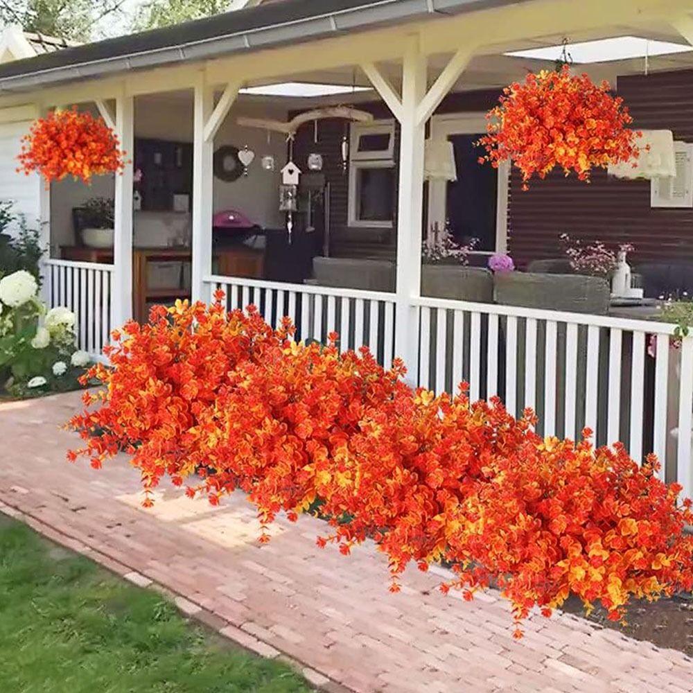 Реалистичная искусственная ветка эвкалипта пластиковая оранжевая искусственная ветка эвкалипта декор для вечеринки