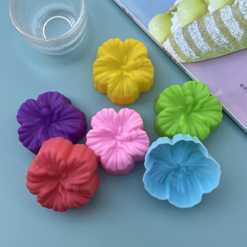 Красочные силиконовые формы для выпечки в виде роз - 5 см формочки для кексов и маффинов, формы для пудинга, желе и мыла