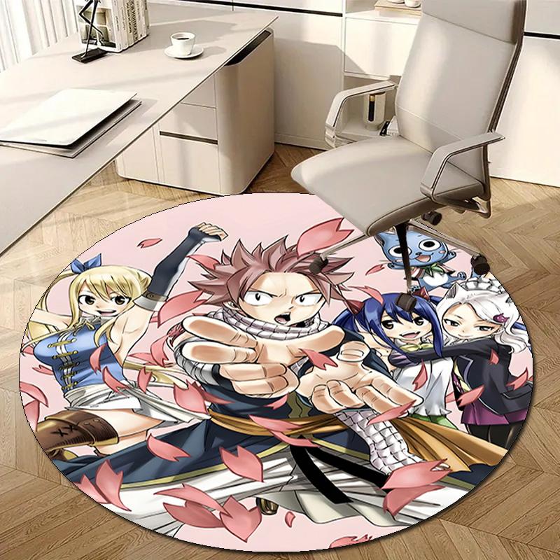 1pc Fairy Tail2 Design Printed Area Round Carpet for Bedroom Living Room Home Decor Rugs Mat Non Slip Mat Rug for Bedside