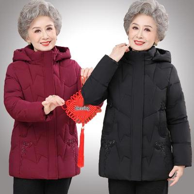 Новая стильная хлопковая зимняя куртка с капюшоном для 70-летней мамы: Толстый, теплый и стеганый для женщин среднего и пожилого возраста
