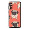 Чехол для телефона Animal Black Pug Крупный план для Samsung Galaxy S26 Ultra S25 Plus S24 FE S23 S22 5G S21 S20 Черный Мягкий