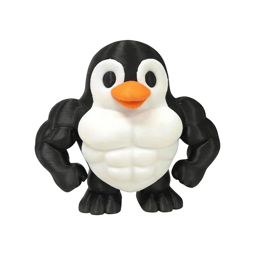 Фигурка напрягающей мышцу, Резиновое мускулистое животное, 3D-печать, Юмористический настольный декор