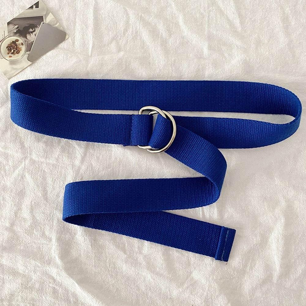 Повседневный холщовый ремень однотонный студенческий ремень повседневная пряжка с двумя кольцами для джинсов