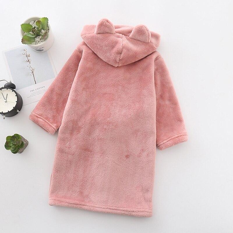 Cartoon Children Bath Robes Flannel Winter Kids Sleepwear Robe Infant Pijamas Nightgown For Boys Girls Pajamas 1-6 Years Clothes