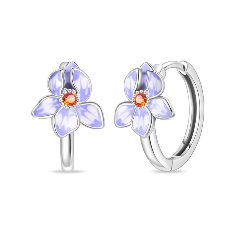 Women's Spring 925 Silver Butterfly Dragonfly Flowers Color Romantic Sweet Earrings Fit for Party Delicate Gift Jewelry