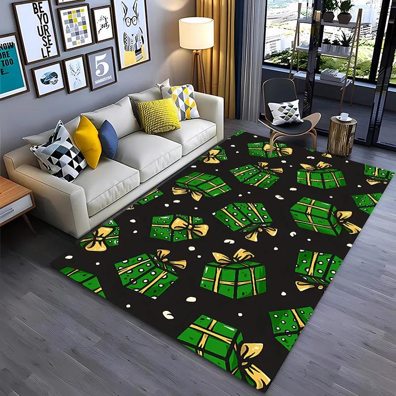 Christmas Theme Soft Carpet, Living Room Bedroom Home Decor Carpet Garden Lawn Carpet Kitchen Kids Bedroom Mat New Year Present