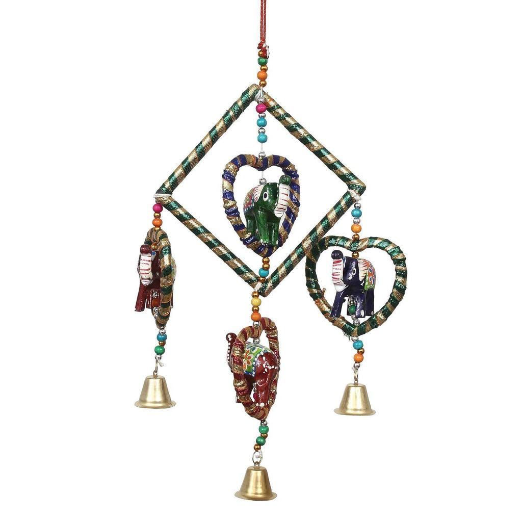 Handcrafted Decorative Elephant Wall/Door/Window Hanging Bells. New