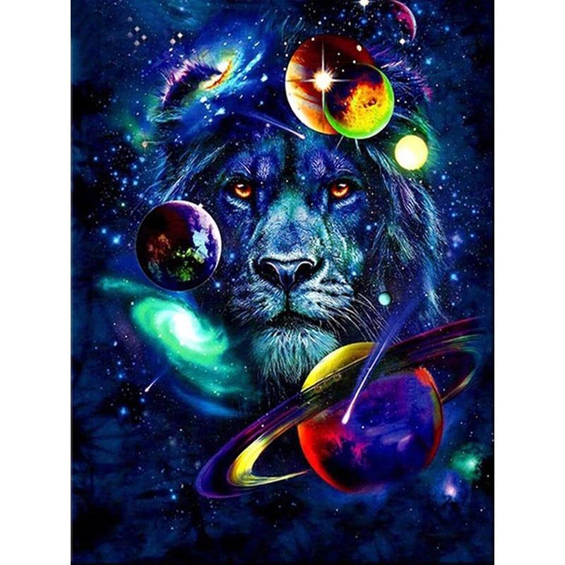 5D DIY Diamond Painting Planet and Lion Cross Stitch Kit Mosaic Diamond Embroidery Rose Full Round/Square Drill Home Decoration