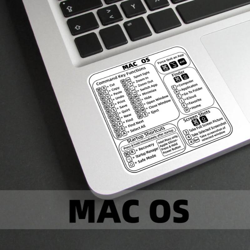 Наклейки со значками горячих клавиш для Word Excel Windows/MAC/OS Графика букв Защитная наклейка для ноутбука