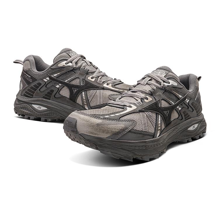 Mizuno Racer Trail Дышащие Низкие Беговые Кроссовки Унисекс Серый Черный D1GH223811