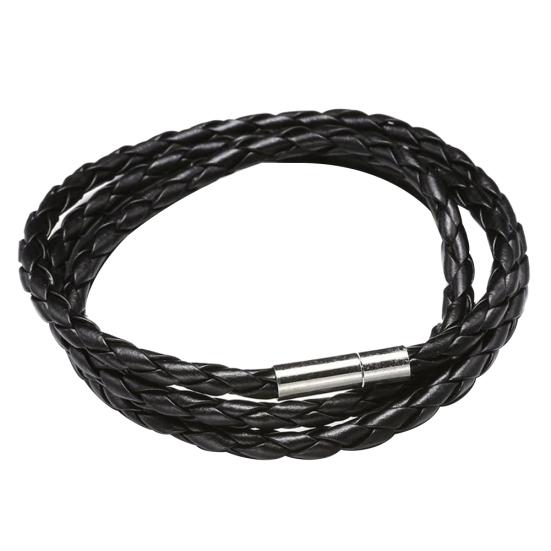 Винтажный женский мужской многослойный плетеный кожаный браслет-манжета, браслет в подарок