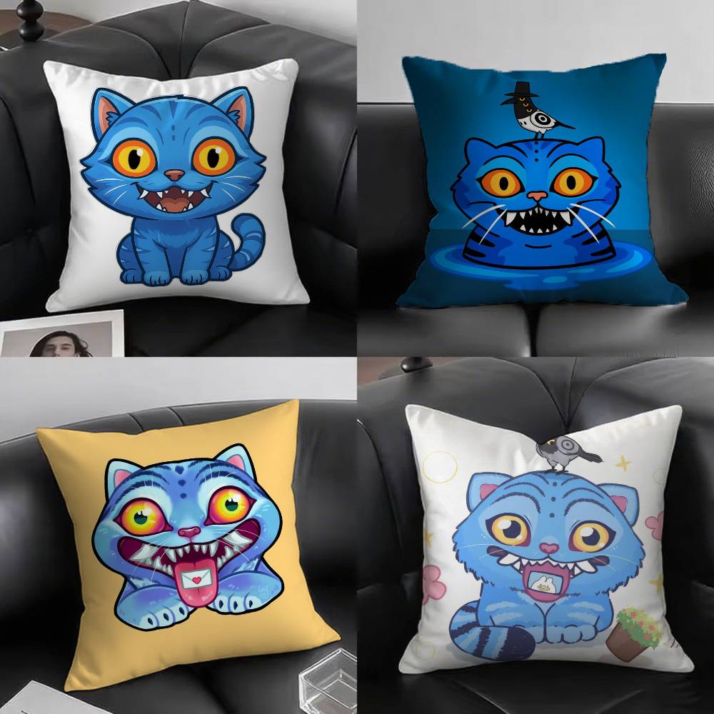 1pc Anime KPOP Demon Hunters Tiger Pillow Case Fashion Square Pillowcase Bedroom Sofa Room Ins Decoration Leisure