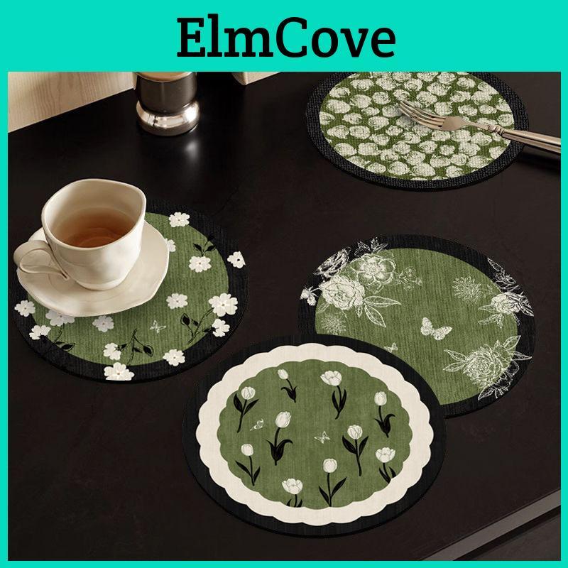 Factory Plant Flower Pattern Silicone Coaster Set With Non Slip Durable Heat Resistant For Home Kitchen Decor