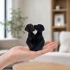 3D Printed Geometric Labrador Couple Statue Figurine Cuddling