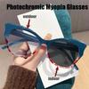 New Cat Eye Personalized Photochromic Myopia Glasses Simple and Versatile Trendy Color Anti Blue Light Glasses Diopter To -4.0