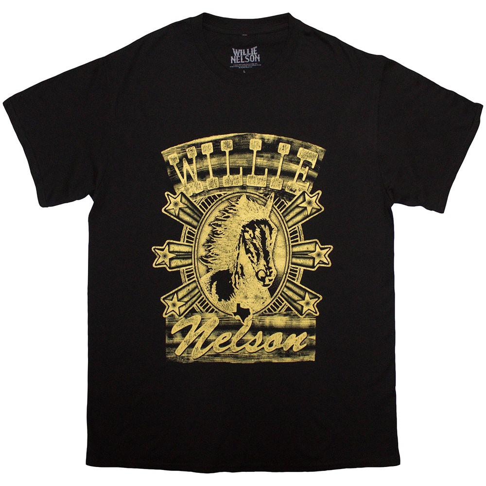 Willie Nelson Horse T-Shirt Black New