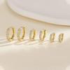 1Pair Minimalist CZ Stone Hoop Earring For Women Tiny Gold  Color Piercing Earring Girls Fashion Daily Party Jewelry