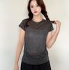 O-Neck Short Sleeve Tshirts Slim Fit Solid Color Summer Thin T-shirt Woman Bottomed Tee Tops All Match