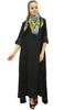Women's Indian Black Rayon Asymmetrical Hem Casual Kurta With Scarf -