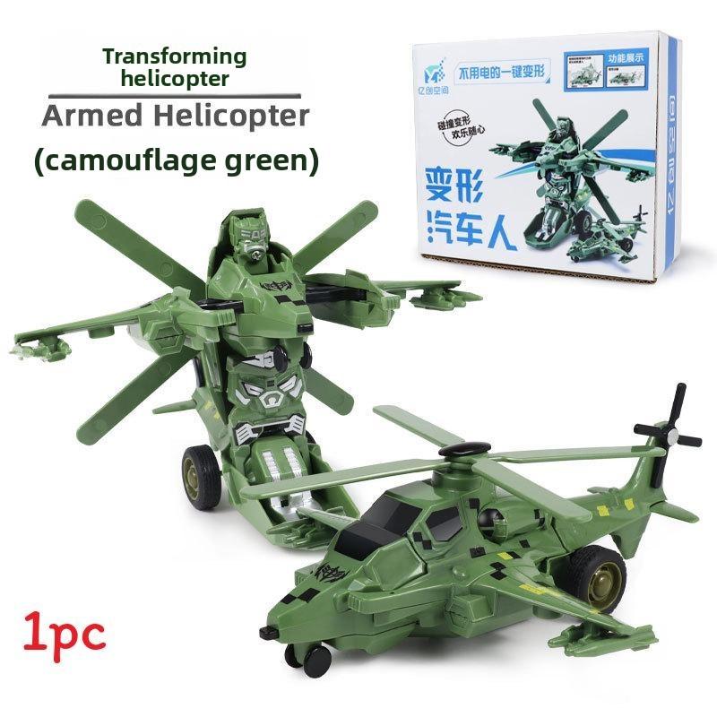 Kids Deformable Airplane Army Vehicle Toy Model For Creative Play And Learning
