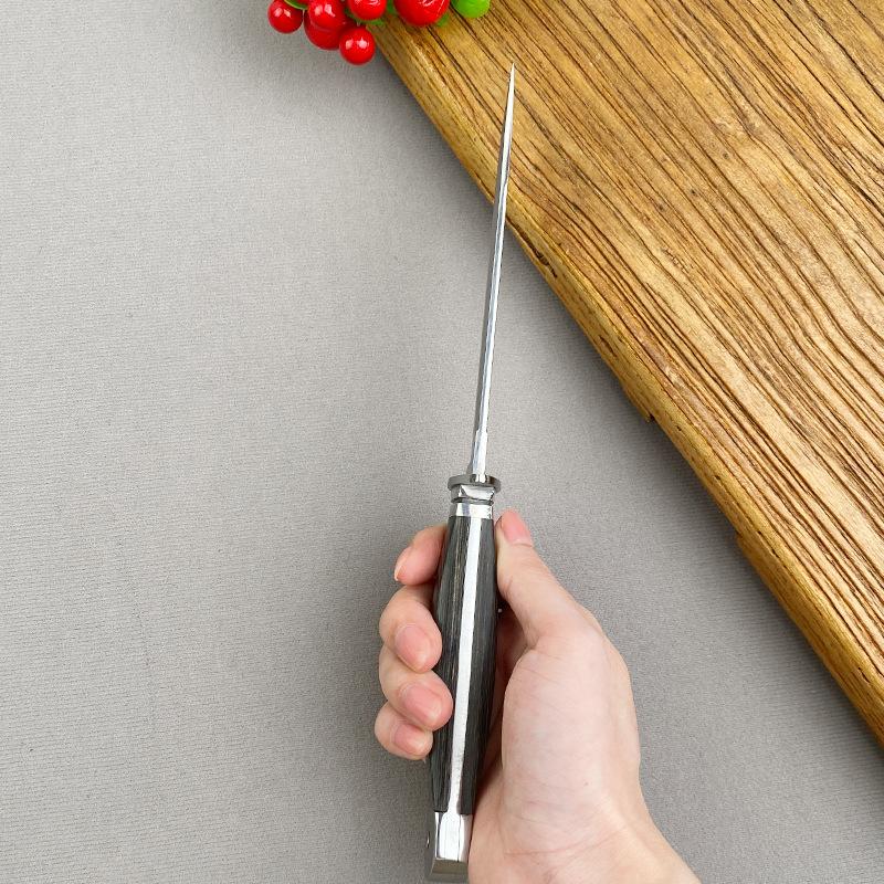 1 шт. Портативный кухонный нож с деревянной ручкой и ножнами для приготовления пищи на открытом воздухе и походов, многоцелевой нож для резки мяса и барбекю