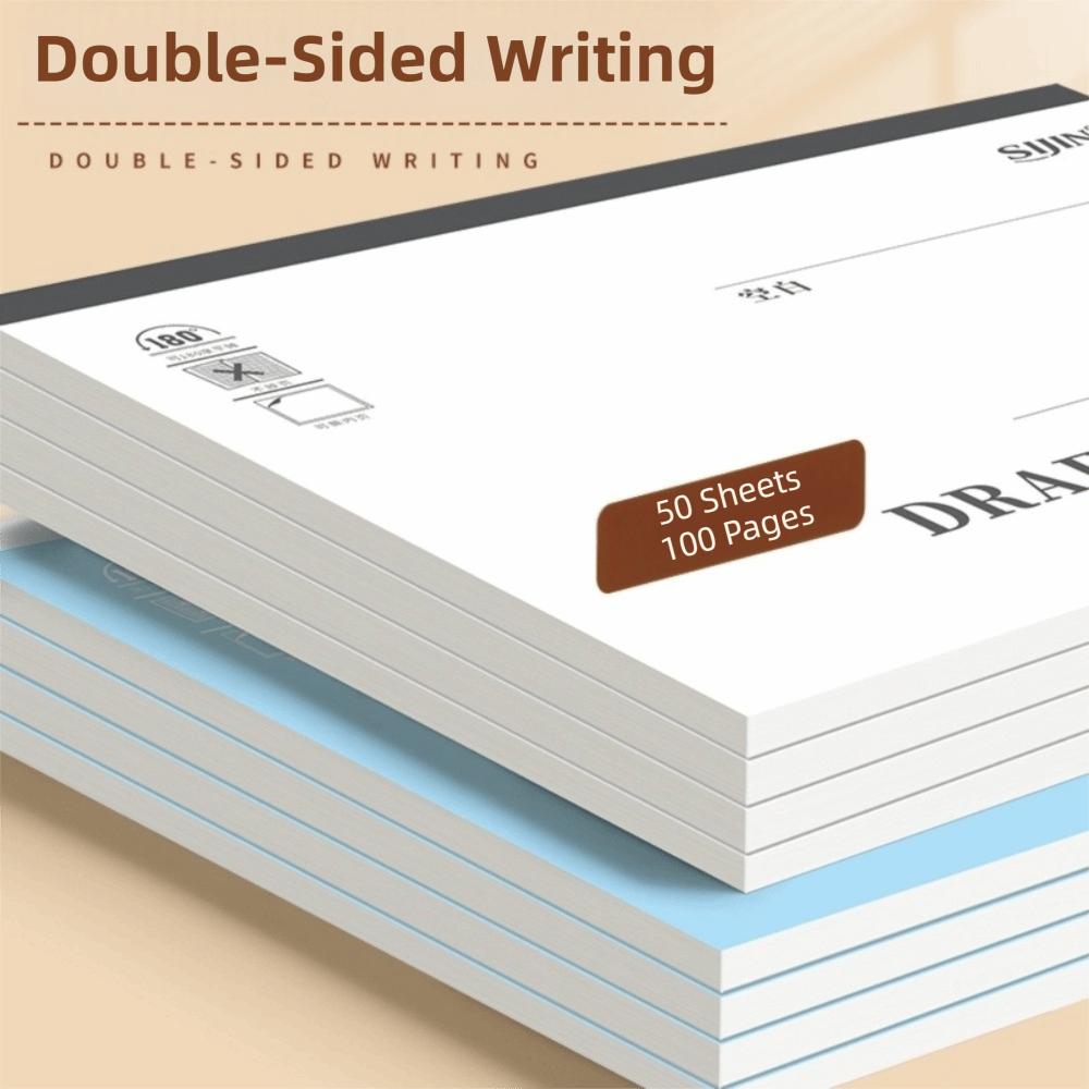 50 Sheets Flip-Up Draft Notebook 16K Note Paper Multi-purpose Draft Book  Students
