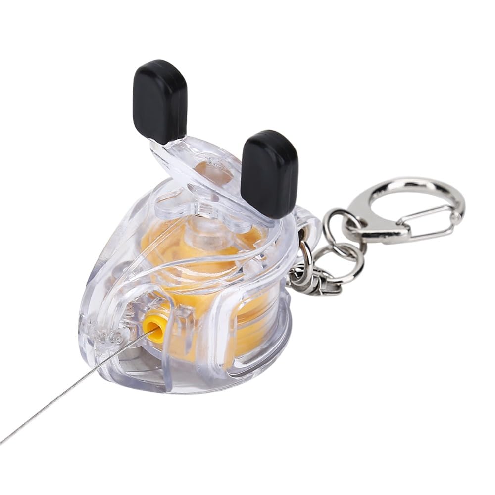 EZBUYGO Retractable Fishing Keychain with Steel Wire, 5.5 x 5 cm