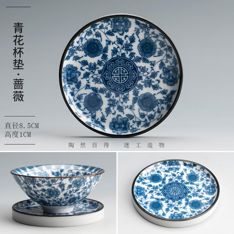 Ретро Синяя и Белая Фарфоровая Обеденная Тарелка Круглая Фруктовая Тарелка Керамическое Блюдо для Приготовления Пищи Цветочный Узор Десертная Тарелка Кухонная Утварь