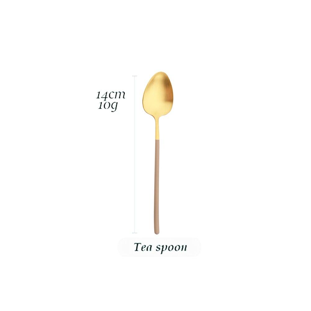 Набор столовых приборов из коричневого золота, столовое серебро, высококачественные столовые приборы, вилки, ножи, набор ложек для кухонного набора столовой посуды