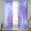 Фиолетовый Цветок Окно Обработка Тюль Современные Прозрачные Шторы для Кухни Гостиной Спальни Шторы Украшения