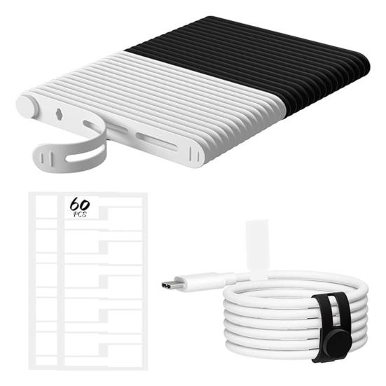 Набор для маркировки кабелей 30 шт. Водонепроницаемые стяжки с наклейками-бирками Легкие органайзеры для шнуров Дорожный набор кабельных стяжек