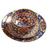 Bohemian Porcelain Dinner Plates Bowls Set Kitchen Tableware Cross-border Export Ceramic Plate Plate Sets Ceramic Plate