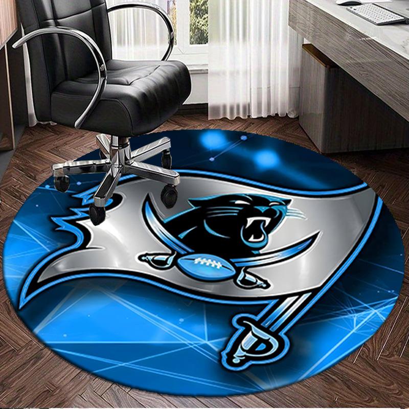 Panthers Helmet Round mat, Anti-slip Circle Carpet Chair rug For livingroom,Bedroom, doormat home decor Gift Christmas Gifts