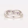 925 Sterling Silver Rhodium Ring Swiss Blue Topaz African Amethyst Blue Sapphire with White Diamond Accent Elegant Women Jewelry