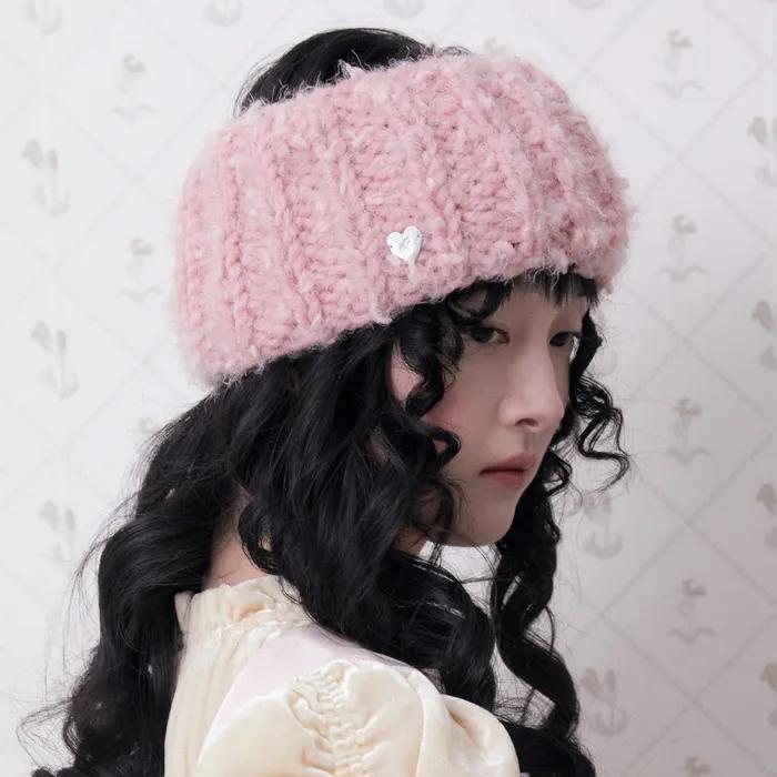 РУЧНАЯ ВЯЗАНИЕ КРЮЧКОМ ПОДВЯЗКА НА ГОЛОВУ ГРЕЮЩАЯ (PINK)