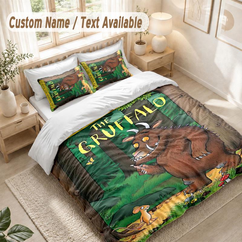 The Gruffalo Bedding Set, 1 Duvet Cover & 2 Pillowcases Soft Comfortable Bedroom Home Textile Decor