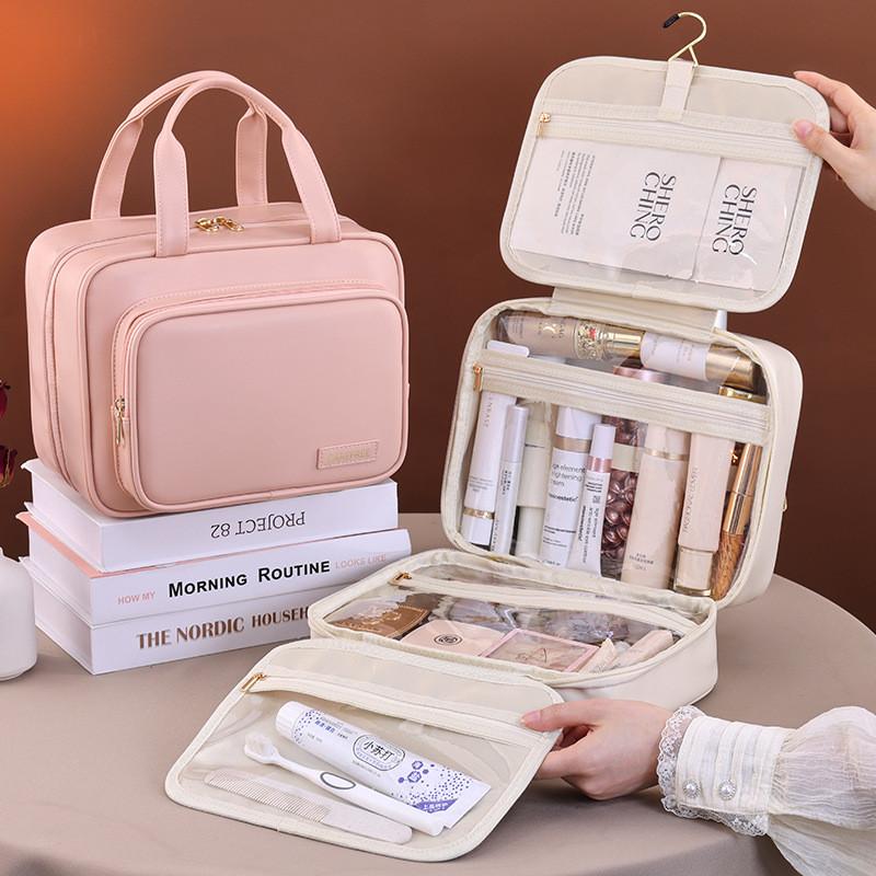 High Capacity Travel Cosmetic Organizer With Waterproof Fabric For Women And Men