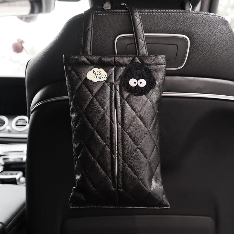 Милая мультяшная кукла-облако, автомобильная коробка для салфеток, подголовник сиденья, кожаный держатель для бумаги, органайзер для салона автомобиля, аксессуары для укладки автомобиля