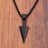Men's  Design Matte Black Long Necklace with Arrow Pendant Jewelry Chain Hip Hop Punk Rock Christmas Halloween Gift