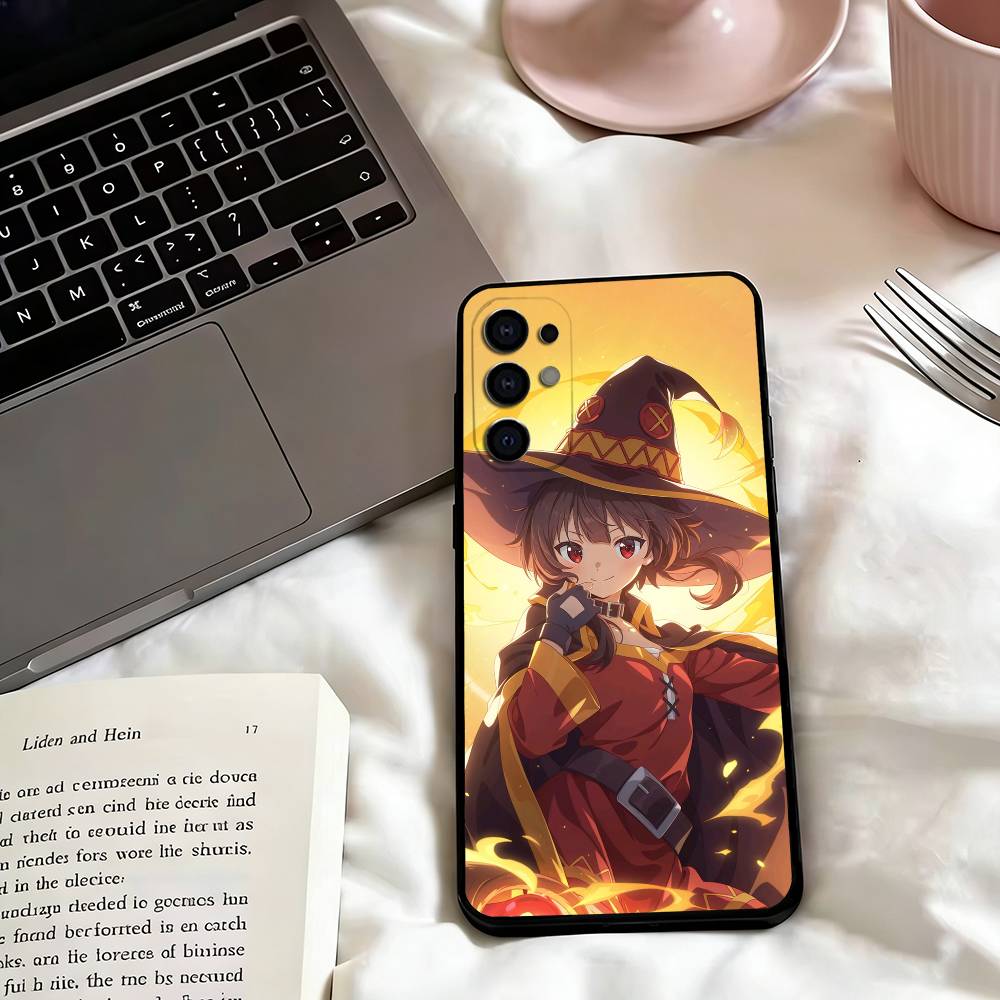 Чехол для телефона Megumin-n Аниме KonoSubaS-S Черный Силиконовый Мягкий Для Samsung S25,S24,S21,S22,S23,S30,Ultra,S20,Plus,Fe,Lite
