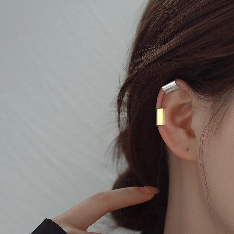 Banyan Tree S925 Silver Gold Glossy Clip-On Cuff | Трендовые серьги унисекс