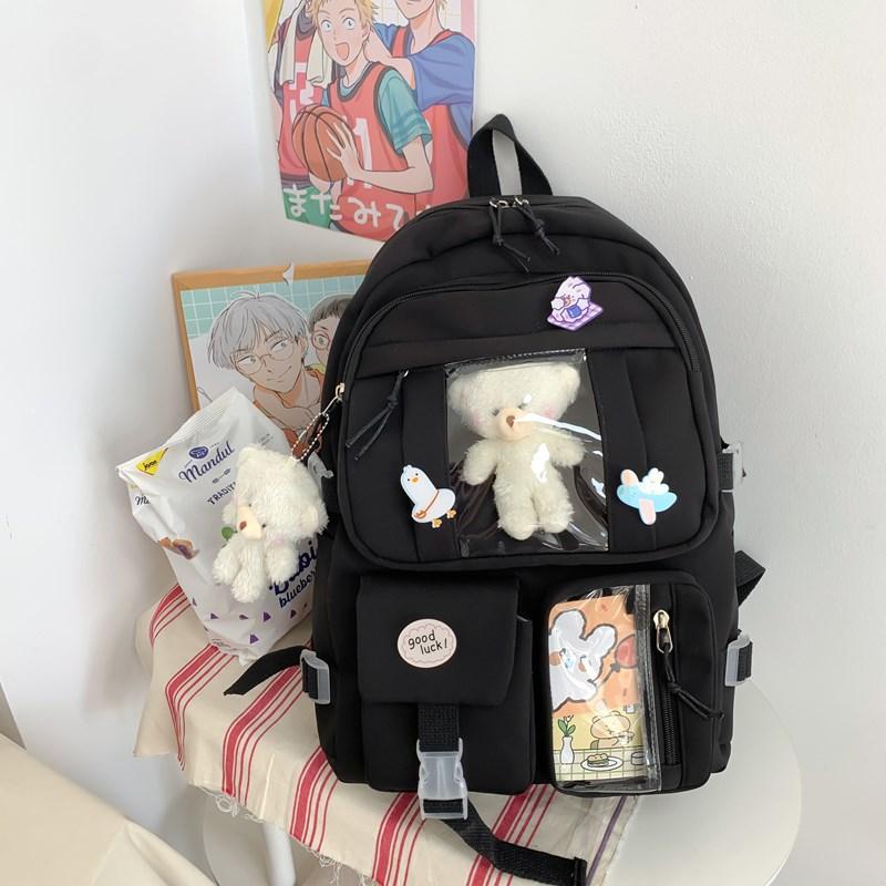 Школьный рюкзак в стиле Schoolbagins, большой емкости, для старшеклассниц, корейская версия, мультяшный рюкзак в стиле Harajuku ulzzang, рюкзак для начальной школы
