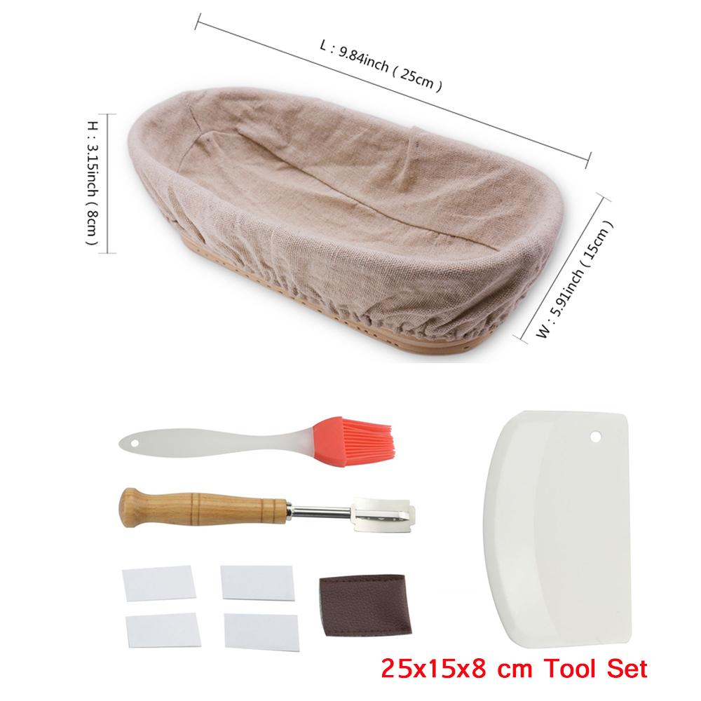 Набор инструментов для выпечки, овальная корзина из ротанга ручной работы, изогнутый нож для хлеба, расстойка, расстойка теста, Banneton Brotform, ферментация