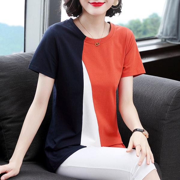 Женская летняя футболка большого размера свободного кроя с коротким рукавом для мам среднего возраста