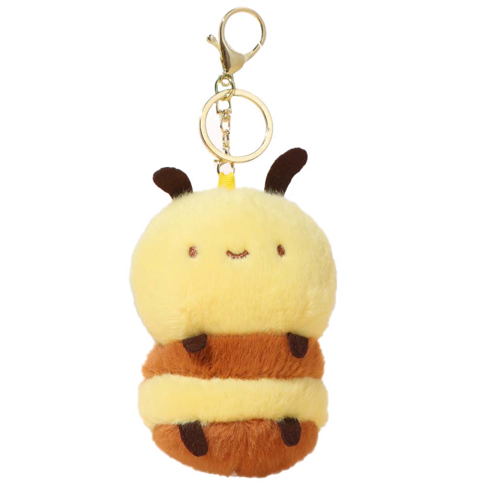 Creative Stuffed Animal Bee Pendant Keyring Little Bee Kawaii Cartoon Bee Keychain Gift