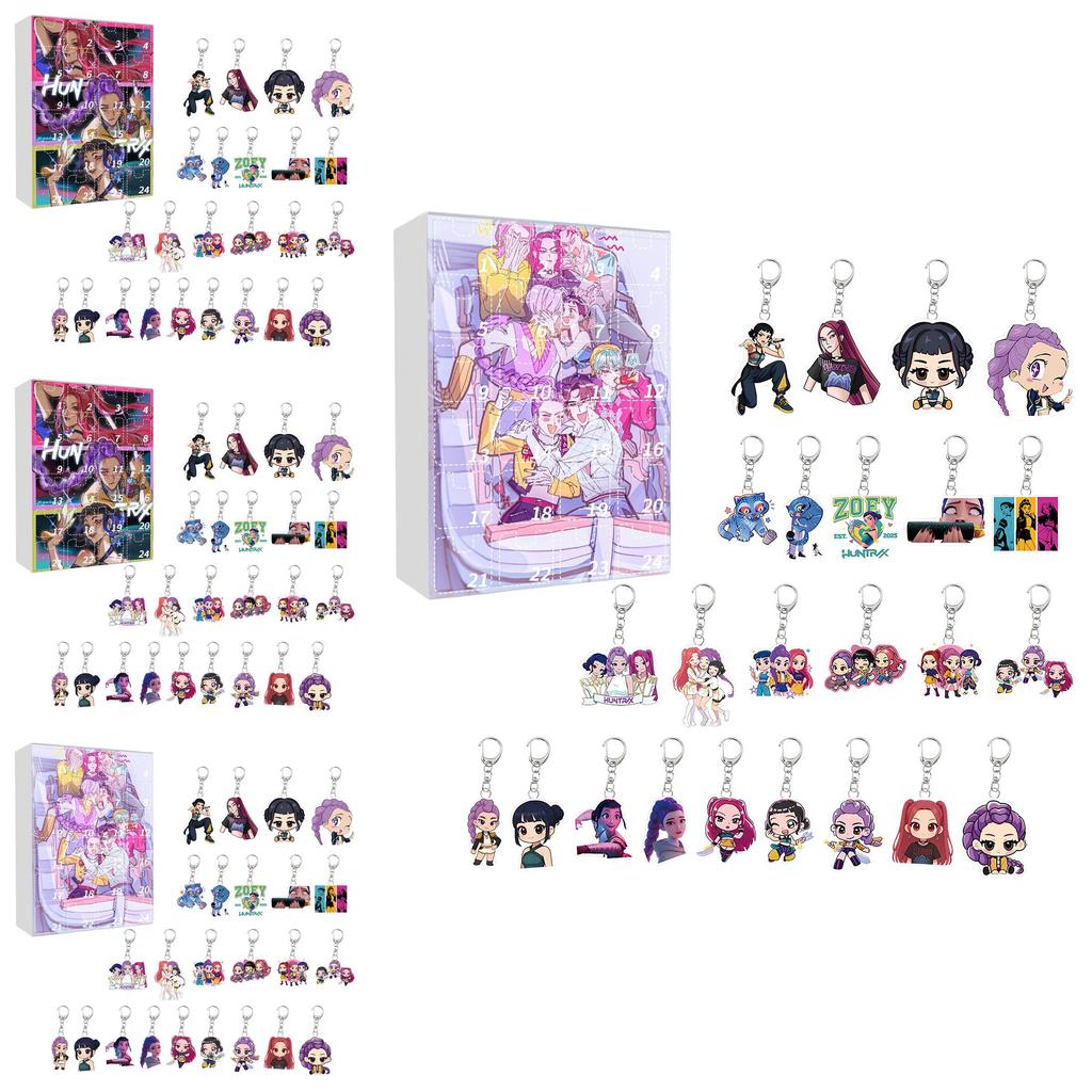 Kpop Demon Hunters Christmas Advent Calendar Keychain Acrylic Collectible For Holiday Gifting