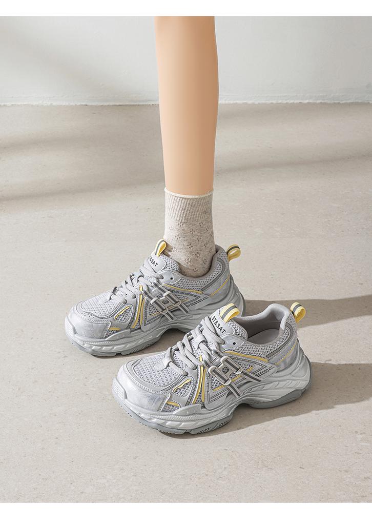 Saturday Fashion Thick-soled Sports Breathable Dad Shoes Women 2026 Spring New Outdoor Versatile Casual Shoes