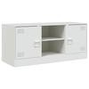 VidaXL Meuble TV blanc 99x39x44 cm acier, banc TV, meuble télé, meuble multimédia, buffet TV, meuble hifi, centre de 841690